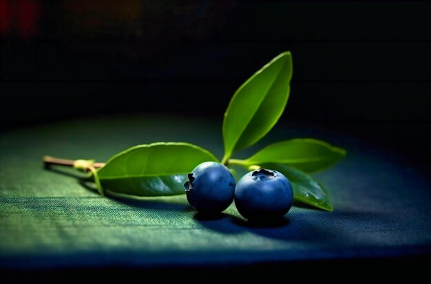 A bunch of blueberries on a dark background