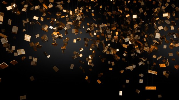 a bunch of books floating on a black background with a black background.