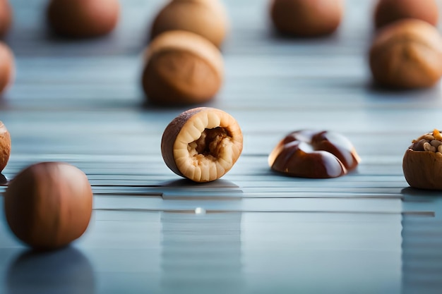 茶色の背景に茶色の卵の束。