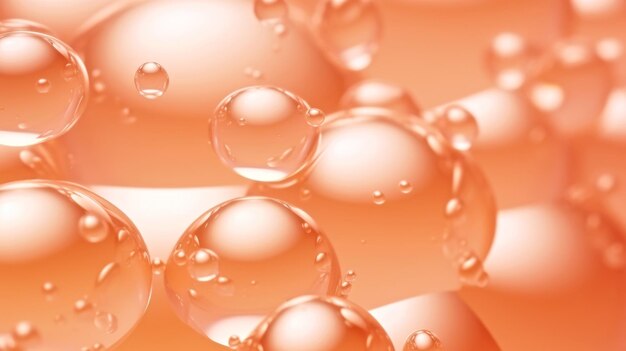 Photo a bunch of bubbles floating on top of each other on peach fuzz background