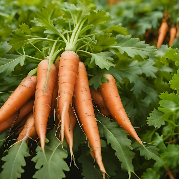 a bunch of carrots that are in a bunch