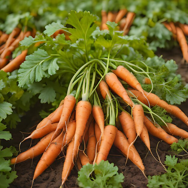 Photo a bunch of carrots that are laying on the ground