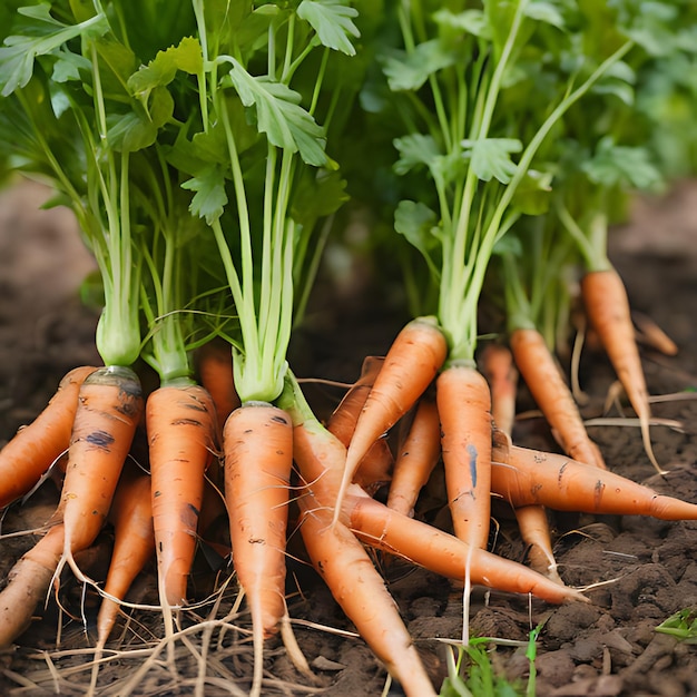 a bunch of carrots that are laying on the ground