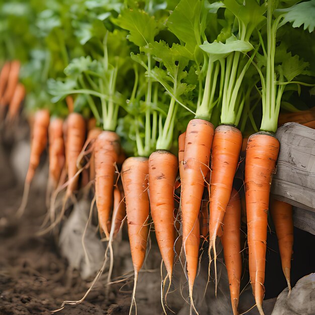 Photo a bunch of carrots that are on a table