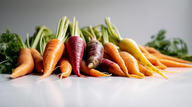 Bunch of carrots in a white background