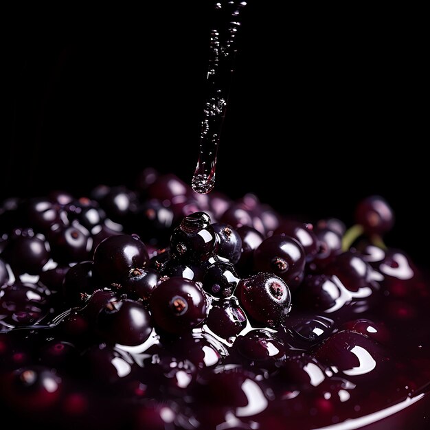 Photo a bunch of cherries with a black background