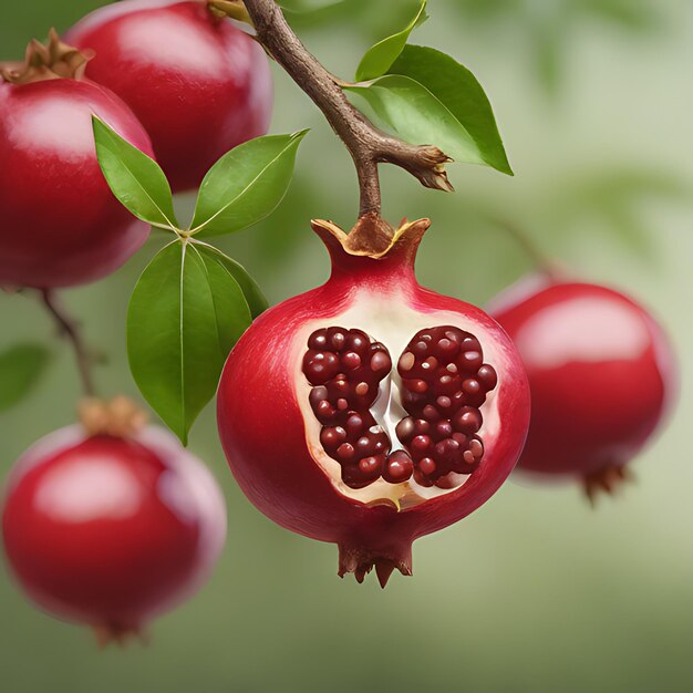 Photo a bunch of cherries with a green leaf that has seeds on it