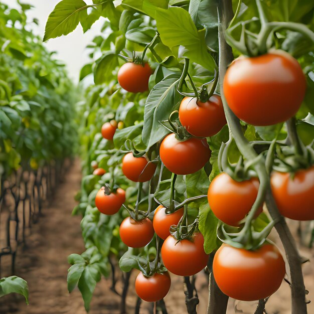 a bunch of cherry tomatoes growing in a field