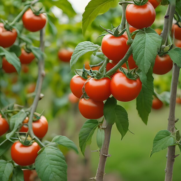 a bunch of cherry tomatoes growing on a vine