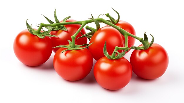 Bunch of cherry tomatoes isolated on white background