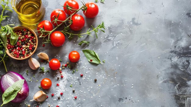 Photo a bunch of cherry tomatoes on a table with a leaf on it