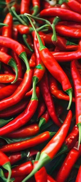 Photo a bunch of chili peppers red and hot peppers background ai generated