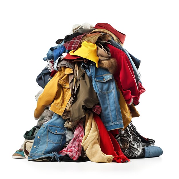 Premium Photo | Bunch of clothes isolated on white background generative ai