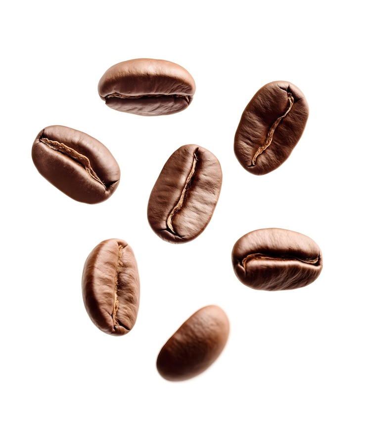 Photo a bunch of coffee beans are shown with the words coffee