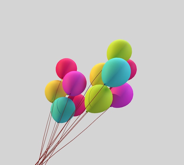 A bunch of colorful balloons are in a bunch