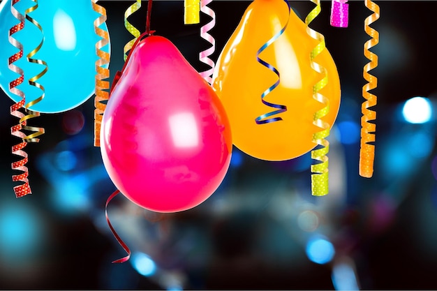 Bunch of colorful balloons on  background