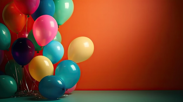 A bunch of colorful balloons on a table