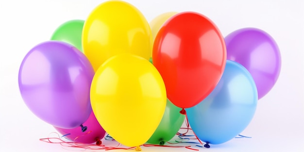 A bunch of colorful balloons with the word balloon on the bottom