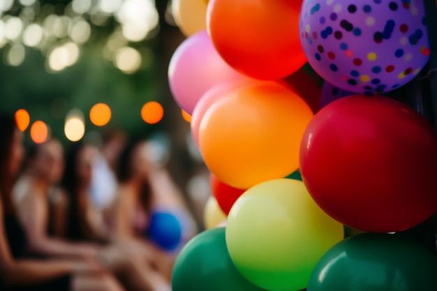 A bunch of colorful balloons with the word balloon on it