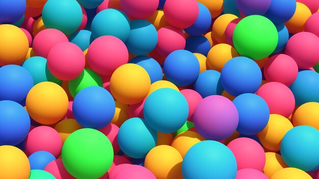 Photo a bunch of colorful balls in a pile