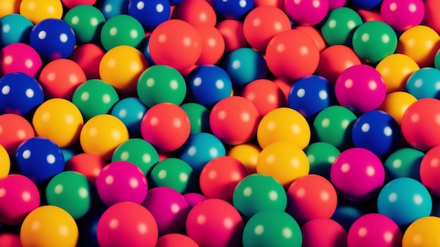 A bunch of colorful balls