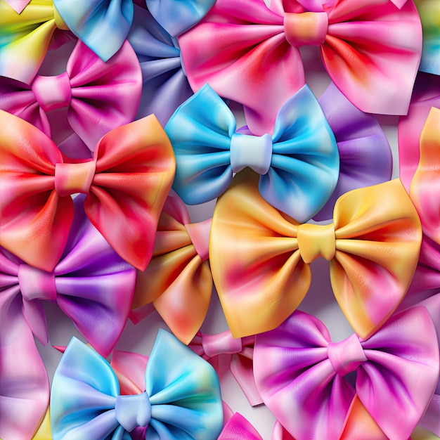 Photo a bunch of colorful bows are on a wall