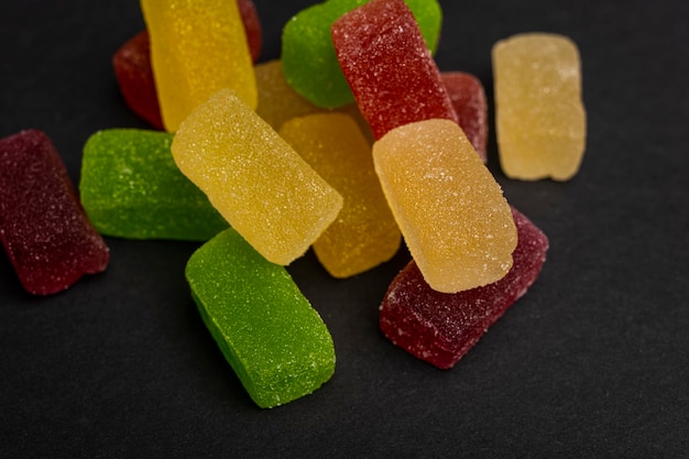 A bunch of colorful candies. Assorted marmalade