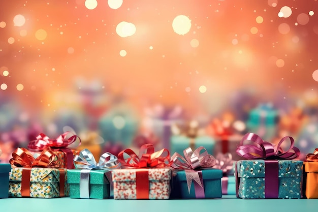 Куча красочных подарочных коробок со словами рождество сверху