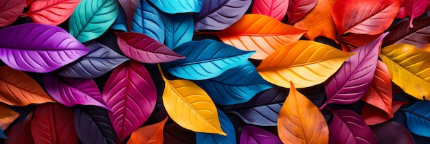 Bunch of colorful leaves that are on top of each other Generative AI