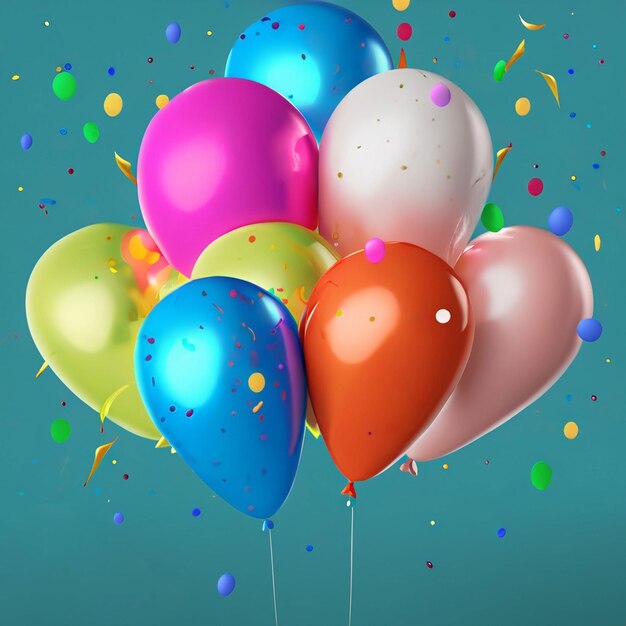 A Bunch of Colorful party balloons On White Background generative ai