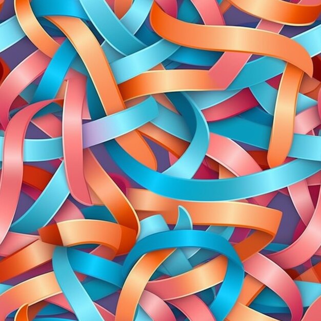 a bunch of colorful ribbons are arranged in a pattern generative ai