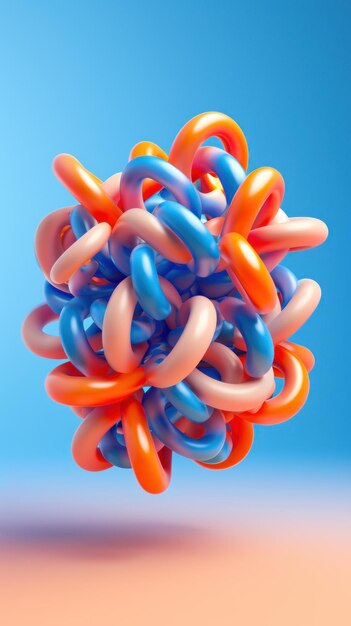 Photo a bunch of colorful rings on a blue background