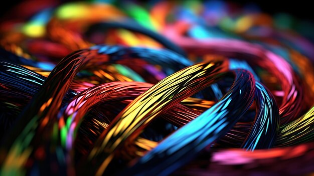 A bunch of colorful wires are in a pile.