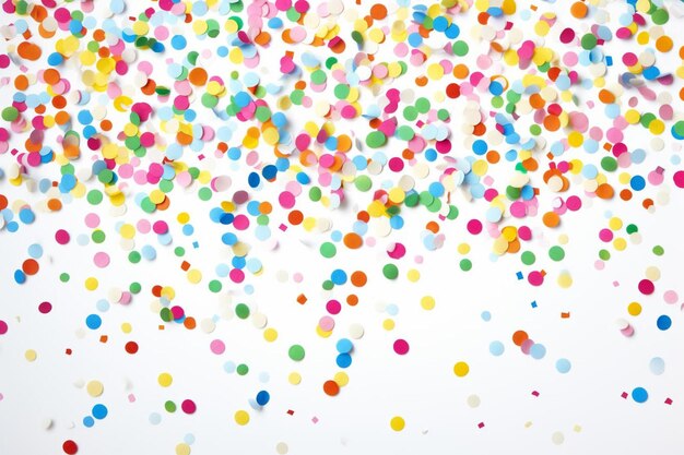 a bunch of confetti on a white surface