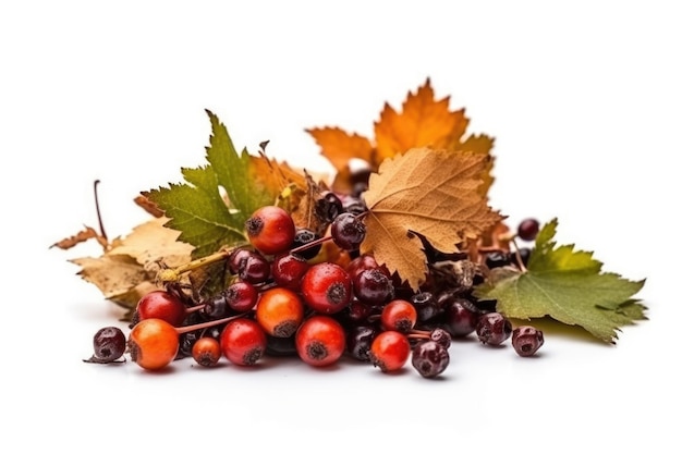 Bunch of cranberry isolated on white background