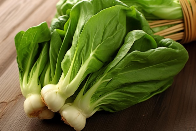 Foto un mucchio di bok choy verde croccante