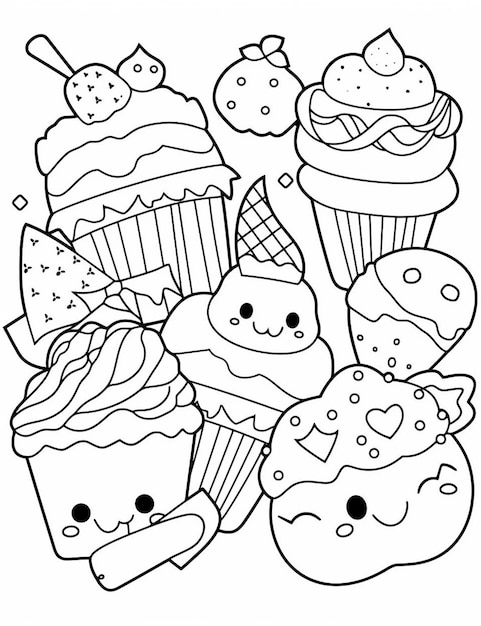 Photo a bunch of cupcakes with different toppings and toppings generative ai