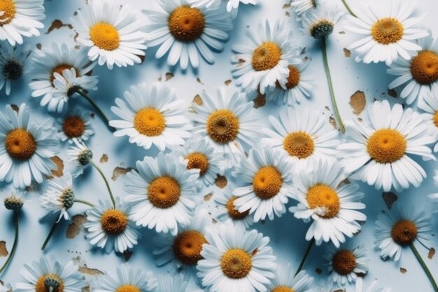 A bunch of daisies are in a pool of water.