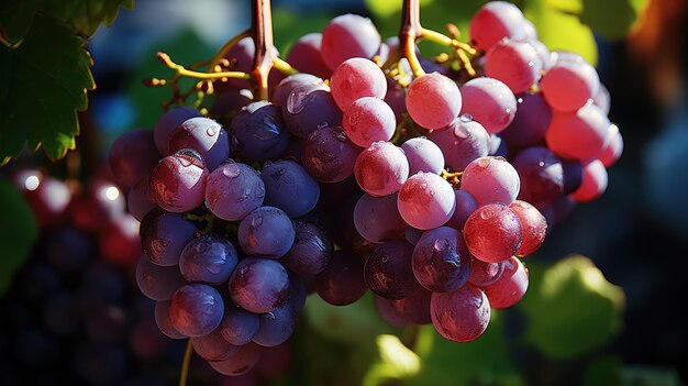 Bunch of different types of fresh grapes