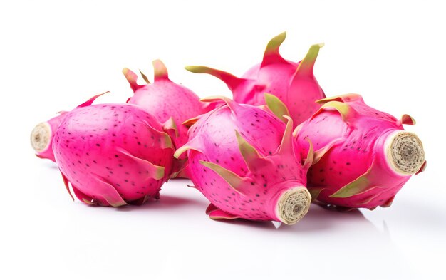 Bunch of dragon fruit isolated on white background