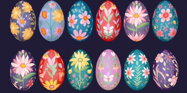 A bunch of easter eggs with different colors and the words " easter " on the bottom.