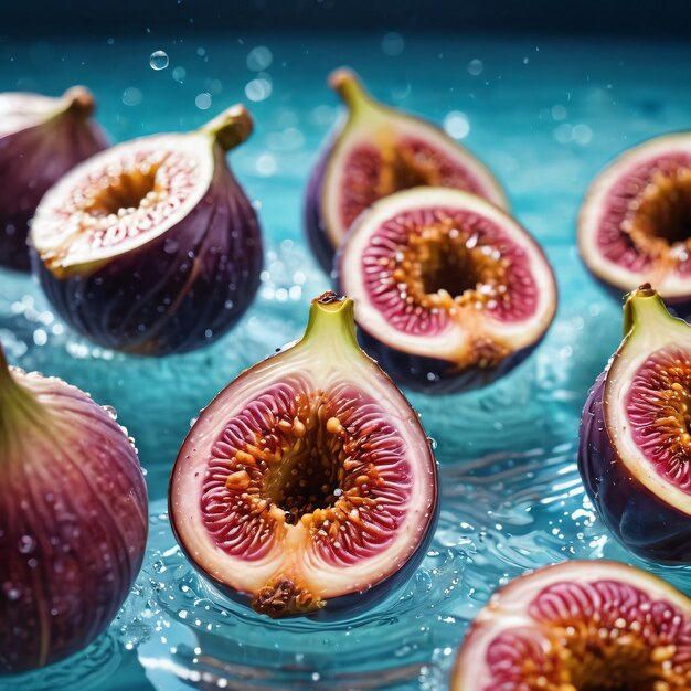 Photo a bunch of figs that are on a table