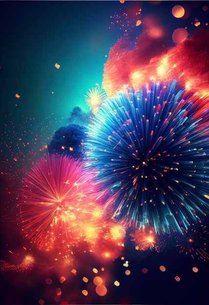 Bunch of fireworks that are in the sky generative ai