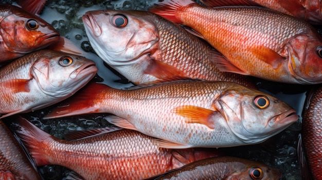 A bunch of fish are in a container.