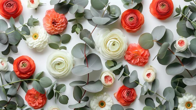 Bunch of flowers on table