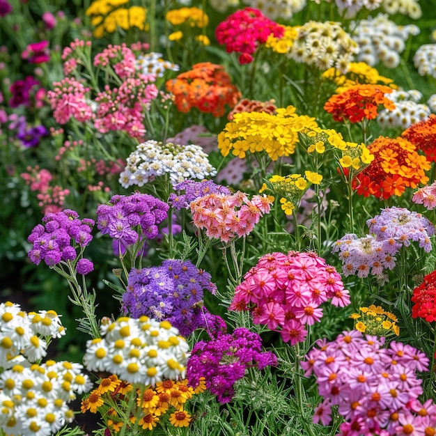 Photo a bunch of flowers that are in a garden