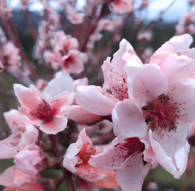 A bunch of flowers that are pink and white