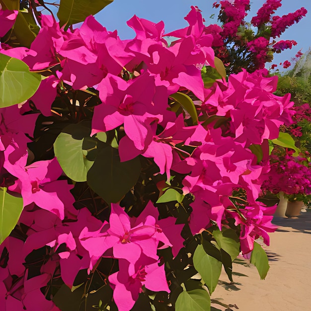 Photo a bunch of flowers that are in a pot