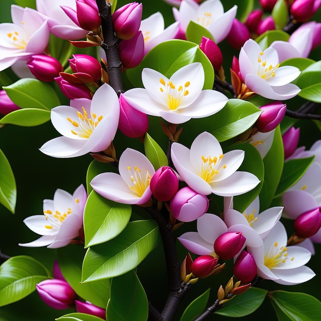 a bunch of flowers that are on a tree