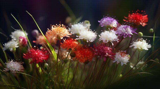 A bunch of flowers with the word love on it